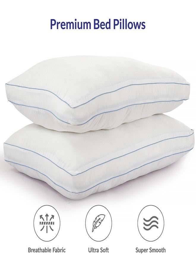 ROYALE LINENS Royale Linen Pillows Queen Size Set Of 2 - Bed Pillows for Sleeping - Gusseted Pillow for Back, Stomach or Side Sleepers - Down Alternative Queen Pillows - Soft Hotel Quality (20x30 Inches, Pack Of 2) - Image 2